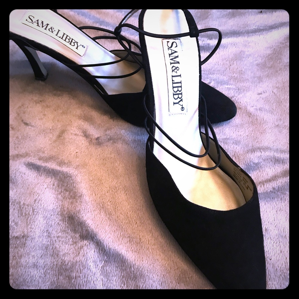 Black Satin Heels